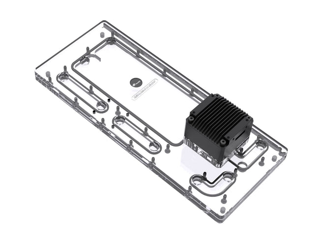 Bykski Distro Plate For Lian Li O11 Dynamic EVO - PMMA w/ 5v Addressable RGB (RBW) (RGV-LAN-O11-EVO-P-K) - DDC Pump With Armor