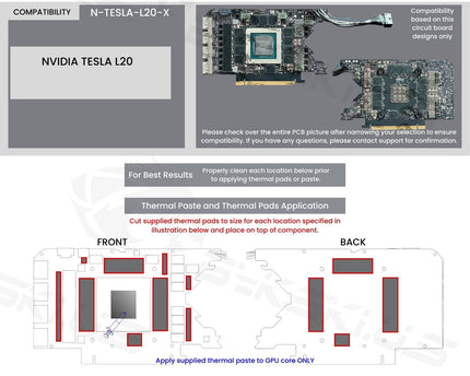 Bykski Metal/POM GPU Water Block and Backplate For NVIDIA TESLA L20 (N-TESLA-L20-X)