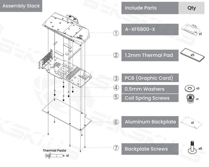 Bykski Full Coverage GPU Water Block and Backplate For XFX RX6800 Overseas Edition (A-XF6800-X)