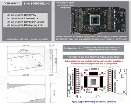 Bykski Full Coverage GPU Water Block and Backplate for MSI GeForce RTX 4090 Gaming X Trio (N-MS4090TRIO-X)