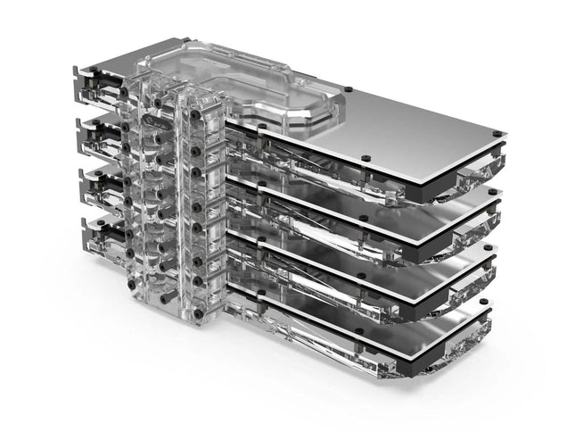 Bykski Quad GPU 40mm SLI/CF Connection Bridge Block for TC Blocks - (B-L3-4WAY-TC)