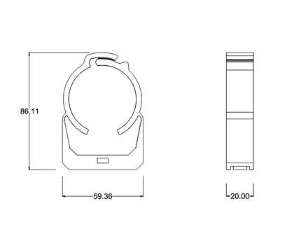 Bykski 60mm Thick Reservoir Mounting Clip - Clear - 2 Pack (B-CT60-RB-V2)