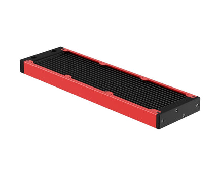 PrimoChill 360SL (30mm) EXIMO Modular Radiator, Black POM, 3x120mm, Triple Fan (R-SL-BK36) Available in 20+ Colors, Assembled in USA and Custom Watercooling Loop Ready - Razor Red