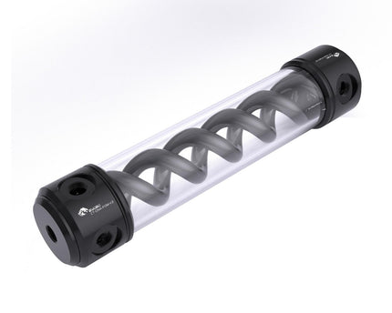 Bykski 50mm Cylindrical DNA Reservoir - Black POM - 260mm w/ LED strip (CT-DNA-POM-V2-260) - Black