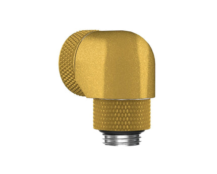 PrimoChill InterConnect SX Premium G1/4 to 90 Degree Adapter Fitting For 16MM Rigid Tubing (FA-G9016) - Gold