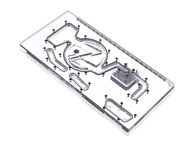 Bykski Distro Plate For Lian Li PC-011 (Front Mount) - PMMA w/ 5v Addressable RGB(RBW) (RGV-LAN-011-LI-P-K) - DDC Pump With Armor