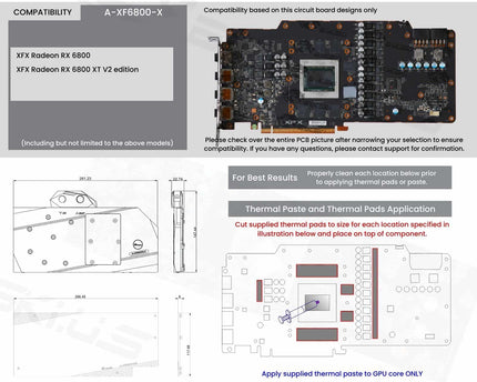 Bykski Full Coverage GPU Water Block and Backplate For XFX RX6800 Overseas Edition (A-XF6800-X)