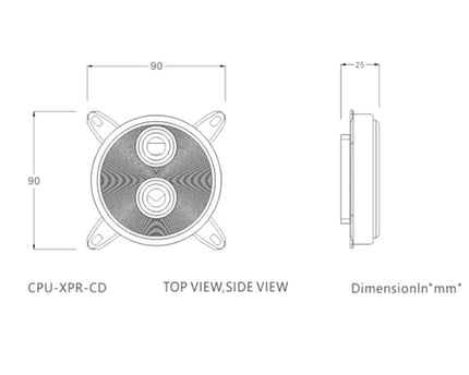 Bykski CPU-XPR-CD Intel CPU Water Cooling Block - Black w/ 5v Addressable RGB (RBW) (LGA 115x /1366/20xx)