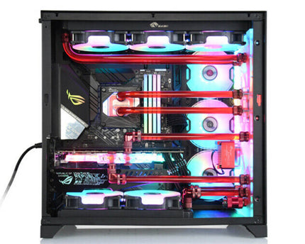 Bykski Distro Plate For Lian Li PC-011 (Front Mount) - Frosted PMMA w/ Pump + w/ 5v Addressable RGB (RBW) (RGV-LAN-011-LI-P-F)