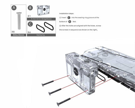 Bykski GPU L Shaped Connection Upgrade Block - Clear (B-VGA-XS15-X)