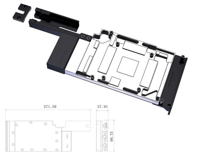 Bykski Durable Metal/POM GPU Water Block and Backplate for NVIDIA Tesla L40 (N-TESLA-L40-X) - Continuous Usage