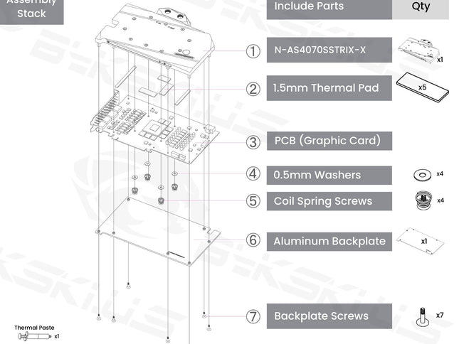 Bykski Full Coverage GPU Water Block and Backplate For ASUS STRIX GeForce RTX 4070/SUPER 012G GAMING (SELECT MODELS ONLY) (N-AS4070SSTRIX-X)