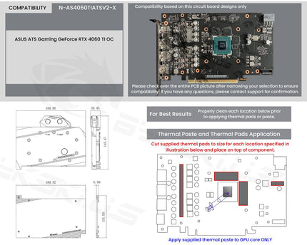 Bykski Full Coverage GPU Water Block and Backplate For ASUS ATS Gaming GeForce RTX 4060 TI OC (N-AS4060TIATSV2-X)