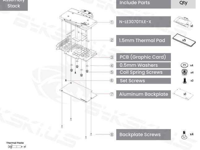 Bykski Full Coverage GPU Water Block and Backplate For LEADTEK WinFast RTX 3070 Ti LIFE ES 8G (N-LE3070TILE-X)