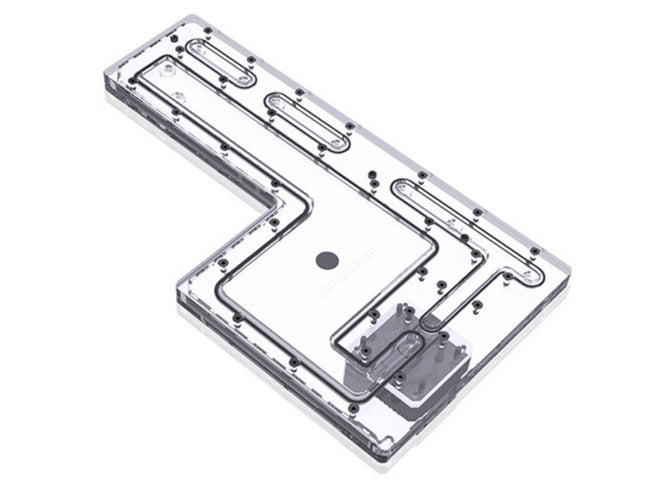 Bykski Distro Plate For Master Cosmos II - PMMA w/ 5v Addressable RGB(RBW) (RGV-CM-COS2-25TH-P-K) - DDC Pump With Armor