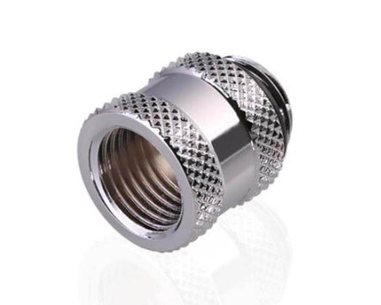 Bykski G 1/4in. Male/Female Extension Coupler - 15mm (B-EXJ-15) - Silver