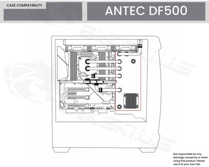 Bykski Distro Plate For Antec DF500 - PMMA w/ 5v Addressable RGB (RBW) (RGV-Antec-DF500-P-K) - DDC Pump With Armor