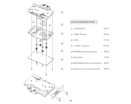 Bykski Full Coverage GPU Water Block and Backplate for GUNNIR Intel Arc A380 Photon 6G OC (I-GNA380-X)