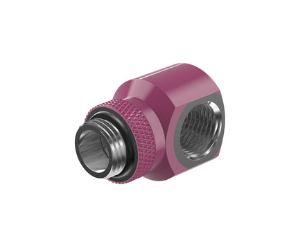 PrimoChill InterConnectSX Flat 90 Degree Rotary Fitting (FAF90) – Enhanced PC Cooling with Sleek Aesthetics - Available in 20+ Colors, Custom Watercooling Loop Ready - Magenta