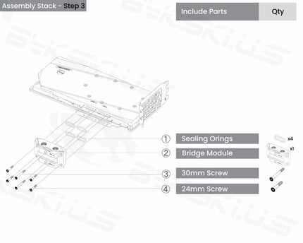 Bykski Full Coverage GPU Water Block w/ Integrated Active Backplate for Zotac RTX 3090 GAMING OC (N-ST3090XG-TC-V2)