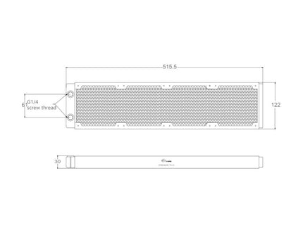 Bykski 480mm x 30mm RC Series Radiator, 120mm x 4,  Quad Fan (CR-RD480RC-TN-V2) - White