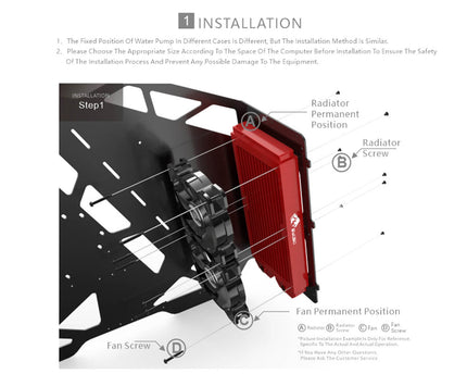 Bykski 120mm x 40mm RC Series Radiator, 120mm x 1, Single Fan (CR-RD120RC-TK-V2)