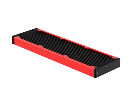 PrimoChill 360SL (30mm) EXIMO Modular Radiator, Black POM, 3x120mm, Triple Fan (R-SL-BK36) Available in 20+ Colors, Assembled in USA and Custom Watercooling Loop Ready - UV Red