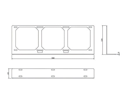 Bykski Radiator DIY Mounting Bracket - 360mm (B-ST-3FN)