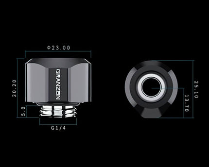 Granzon G 1/4in. Rigid 14mm OD Fitting (GD-FT14) - Silver