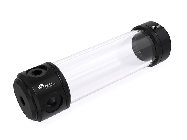 Bykski 50mm Cylindrical Reservoir - Black POM - 200mm Total Length (CT-POM-V2)