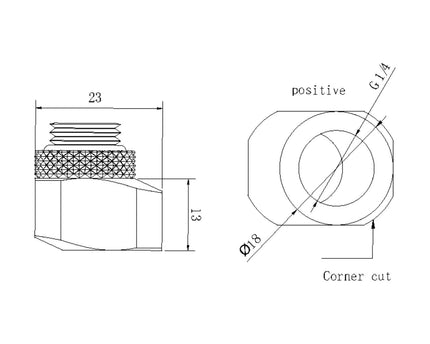 Bykski G 1/4in. Male to Female Rotary Offset Fitting (CC-HR-X) - Silver