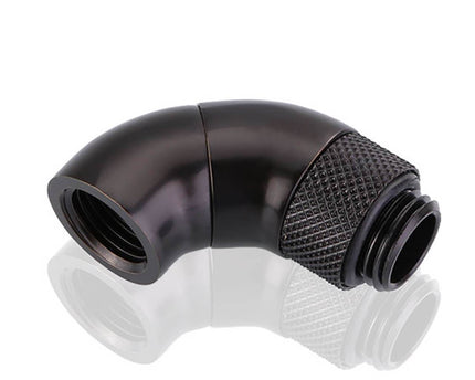 Bykski G 1/4in. Male to Female 90 Degree Double Rotary Elbow Fitting (B-RD90-SK) - Black