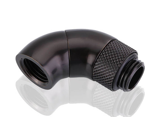 Bykski G 1/4in. Male to Female 90 Degree Double Rotary Elbow Fitting (B-RD90-SK) - Black