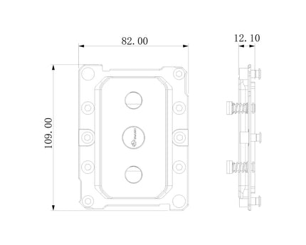 Bykski CPU-SR3647-X XEON CPU Water Cooling Block - Full Metal - Nickel Plated - Gray (CPU-SR3647-X) (LGA 3647) - Rectangle