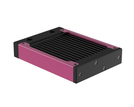 PrimoChill 120SL (30mm) EXIMO Modular Radiator, Black POM, 1x120mm, Single Fan (R-SL-BK12) Available in 20+ Colors, Assembled in USA and Custom Watercooling Loop Ready - Magenta