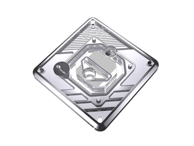 Bykski CPU-XPR-MK-I-V5 High-Efficiency CPU Water Cooling Block - Featuring High Flow Optimized 0.2mm Fins -  Full PMMA Mounting w/ 5v Addressable RGB - for Intel LGA 1200/1700 - 115x - 2011/2066 - Silver