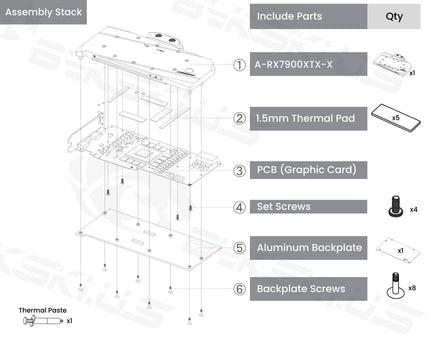 Bykski Full Coverage GPU Water Block and Backplate For AMD Radeon RX 7900 XTX  (A-RX7900XTX-X)