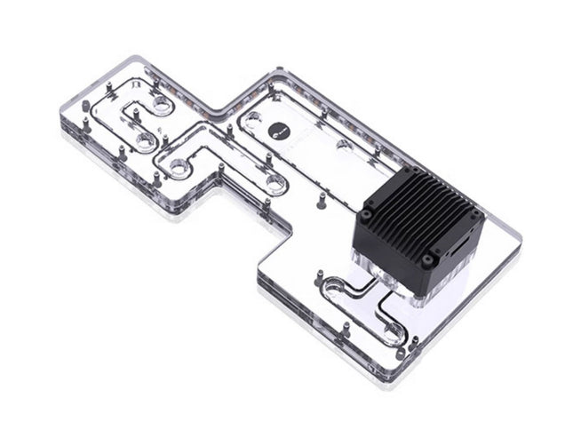 Bykski Distro Plate For Cooler Master TD500P PMMA w/ 5v Addressable RGB(RBW) (RGV-CM-TD500-P-K) - DDC Pump With Armor