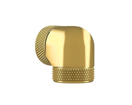 PrimoChill InterConnect SX Premium 90 Degree Elbow Adapter Fitting for 14MM Rigid Tubing (FA-9014) - Candy Gold