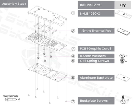 Bykski Metal/POM GPU Water Block and Backplate For MSI GeForce RTX 4090 Turbo (N-MS4090-X)