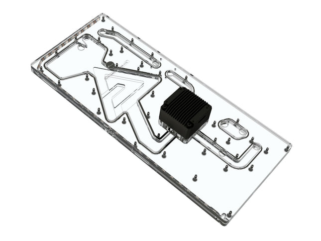 Bykski Distro Plate For ANTEC P120 PMMA w/ 5v Addressable RGB(RBW) (RGV-ANTEC-P120-P-ATK-K) - DDC Pump With Armor