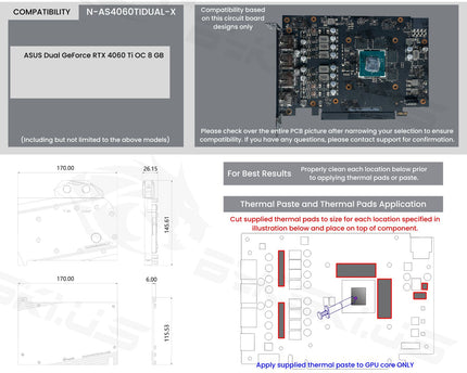 Bykski Full Coverage GPU Water Block and Backplate For ASUS Dual GeForce RTX 4060 Ti OC 8GB (N-AS4060TIDUAL-X)