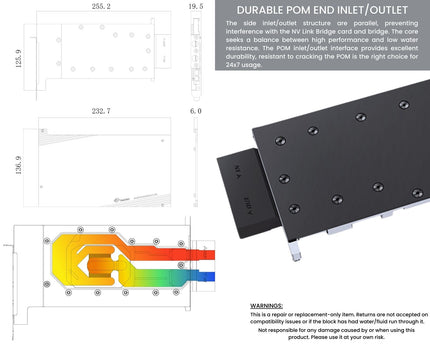 Bykski Metal/POM GPU Water Block and Backplate For GIGABTYE GeForce RTX 4080 Eagle/Gaming 16G (N-GV4080EOC-X-V2)