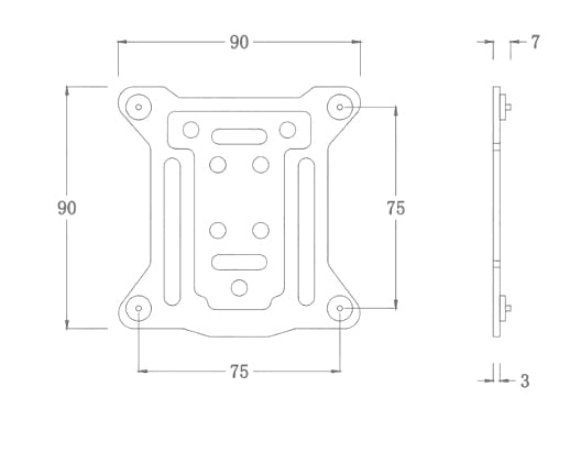 Bykski Backplate for Intel CPU Blocks - Socket LGA 11xx (B-MB115X-BE)