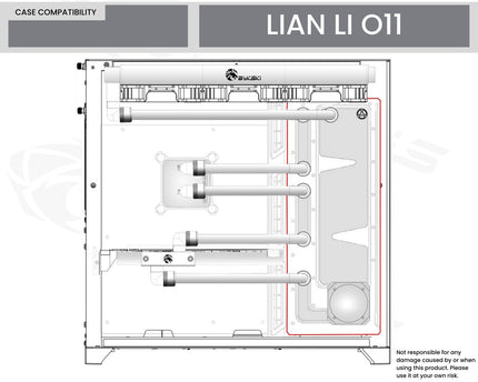 Bykski Distro Plate For Lian Li O11 - PMMA w/ 5v Addressable RGB (RBW) (RGV-LAN-011-P-K) - DDC Pump With Armor