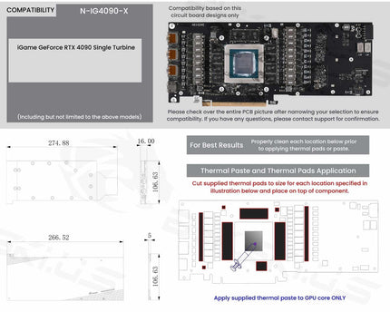 Bykski Metal/POM GPU Water Block and Backplate for Colorful iGame GeForce RTX 4090 Single Turbine (N-IG4090-X)