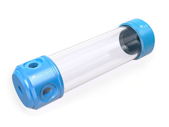 Bykski 50mm Anodized Aluminum Cylindrical Reservoir - 200mm (CT-AL-V2) - Blue