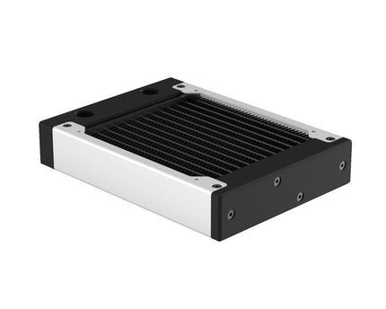 PrimoChill 120SL (30mm) EXIMO Modular Radiator, Black POM, 1x120mm, Single Fan (R-SL-BK12) Available in 20+ Colors, Assembled in USA and Custom Watercooling Loop Ready - Sky White