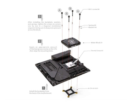 Bykski Adjustable CPU Block Backplate, Socket  LGA 755 / 115x / 1200 / 1366 (B-CPU-IB-X)