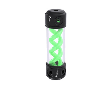 Bykski 50mm Cylindrical DNA Reservoir - Black POM - 190mm w/ LED strip (CT-DNA-POM-V2-190) - Green